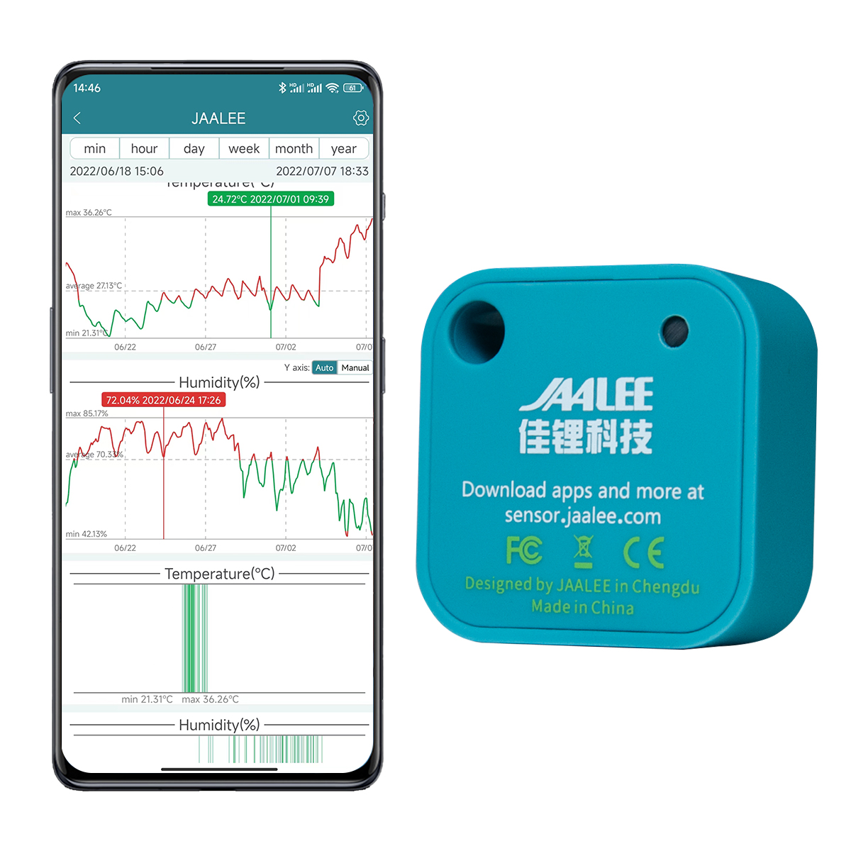 Digital Hygrometer Probe - Jaalee JHT température/humidité/point de rosée/capteur VPD