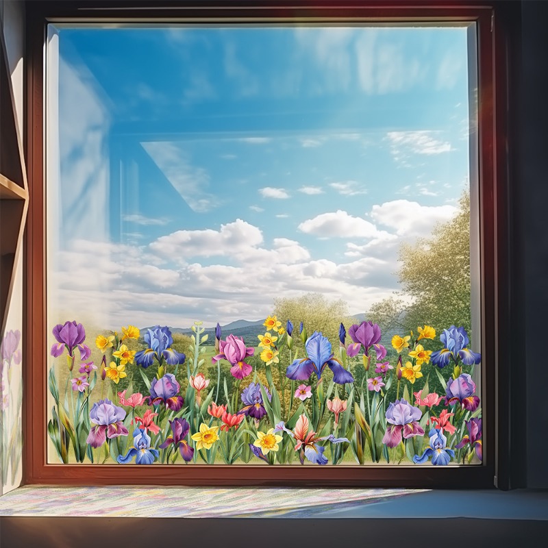 Pvc Panel Background - Autocollants muraux colorés de belles fleurs